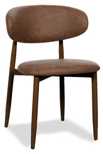 product of JustChair U44518-GR2 Petal Side Chair, Upholstered Tufted Back, Steel Frame with Wood-Look Finish, Grade 2 Upholstery