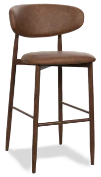 product of JustChair U44530-COM Petal Barstool, Upholstered Tufted Back, Steel Frame with Wood-Look Finish