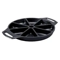 product of Lodge BW8WP Wedge Pan - 8-Triangular Impressions, Handles, Induction-Ready Cast Iron, Grill Safe