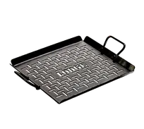 product of Lodge CRSGP12 Grilling Pan - 13" x 12" Heavy Carbon Steel, Induction Ready, Riveted Handles