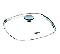 product of Lodge GLSQ10 Square Glass Lid, 10-5/8" Exterior, Dishwasher & Oven Safe 400°F, Silicone Knob