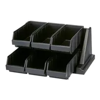 product of Cambro 6RS6110 Rack - 6 Black Plastic Bins, 20-1/8"L x 17-1/4"D x 9-1/4"H, Wall-Mount, 10 lb