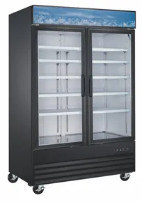 product of Drago America DR29MGHF 49" Glass Door Freezer, 29 cu ft, Black Finish, 115V, R290