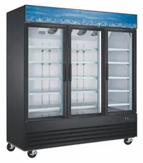 product of Drago America DR52MGHF 79" Glass Door Freezer, 52 cu ft, 79.5"W x 30.6"D x 80.7"H, Steel, R290