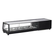 product of Omcan USA 48668 54" Black Sushi Display Case, 52L Capacity, 49-54" Width, Flat Glass, Sliding Door