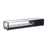 product of Omcan USA 48669 Countertop Sushi Display Case, 60" Width, 62 L Capacity, Black Finish, LED Lighting