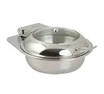 product of Spring USA 2172-6/30 Induction Server, 4.5-Qt Round Steel Chafing Dish, Hinged Cover, Wing-Handle