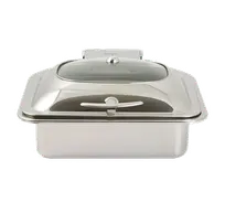 product of Spring USA 2173-6/12 Induction Server, 6 Qt Sq. Chafing Dish, 16.75"L x 15"W x 7.5"H, 18/8 Steel Cover