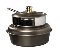 product of Spring USA 2385-897/6 Tureen, Induction, 6-7 Qt, 13-3/4" Dia x 11" H, Gold Steel, Cover & Handles