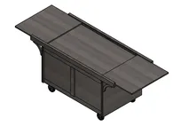 product of Spring USA TRC4834 Induction Cooking Cart, 29"W x 110"D x 38"H, Rectangular Top, 6 Condiment Wells, Ice Well, 145-185°F, 300W, 110V