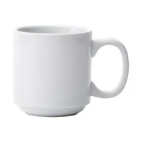 product of Winco MMC-12 Mangula White Porcelain 12-13 oz Mug, 3.25" Dia x 3.625" H, Stackable - 1 Dozen