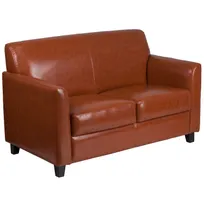 product of Flash Furniture BT-827-2-CG-GG Hercules Diplomat Reception Loveseat, 52W x 29D x 32.25H, LeatherSoft, Cognac