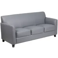 product of Flash Furniture BT-827-3-GY-GG Diplomat Sofa, 70x29x32 in, Gray LeatherSoft, Fire-Retardant Foam, Black Feet