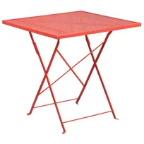 product of Flash Furniture CO-1-RED-GG 28" Square Folding Patio Table, Steel, Coral Red, Powder Coat Finish