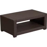 product of Flash Furniture DAD-SF1-R-GG Outdoor Coffee Table - 36.5"W x 22"D x 15"H, Faux Rattan, Chocolate, Assembly Req