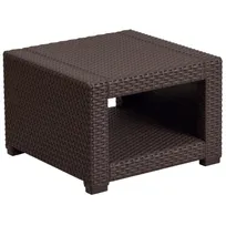 product of Flash Furniture DAD-SF1-S-GG Outdoor End Table, 22"W x 22"D x 15-1/4"H, Faux Rattan, Chocolate Brown, Feet