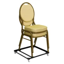 product of Flash Furniture FD-BAN-CH-DOLLY-GG Hercules Dolly, Black Steel Frame, 4 Casters, Holds 10 Chairs, Commercial