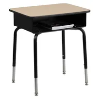 product of Flash Furniture FD-DESK-GG Student Desk with Open Front Metal Book Box, Natural Laminate Top