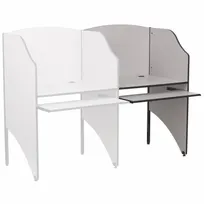 product of Flash Furniture MT-M6202-GY-ADD-GG Carrel, 31.9" W x 21.4" D x 49.6" H, Laminate, Frame, Tray, Black Grommet
