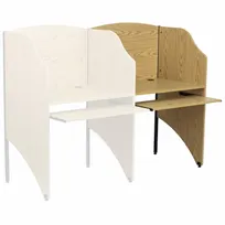 product of Flash Furniture MT-M6202-OAK-ADD-GG Carrel, 31-9/10"W x 21-2/5"D x 49-5/8"H, Oak Laminate, Steel Frame, Tray