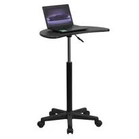 product of Flash Furniture NAN-JN-2792-GG Mobile Laptop Computer Desk, 25"W x 13"D, Adjustable Height 27.5-37.5", Black Laminate
