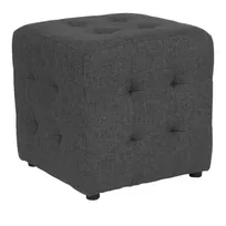 product of Flash Furniture QY-S02-DGY-GG Avendale Ottoman/Pouf, 16"W x 16"D x 15-3/4"H, Dark Gray, Tufted, Fabric Upholstery