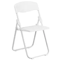 product of Flash Furniture RUT-I-WHITE-GG Hercules Chair, 500 lb, White 18-Gauge Steel Frame, Plastic Seat/Back, Nestable
