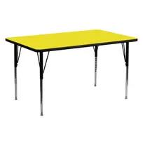 product of Flash Furniture XU-A2460-REC-YEL-H-A-GG 60"W Activity Table, 24"D, Yellow Laminate Top, Black Steel Legs, Adjustable 21-1/4" to 30-1/4" Height