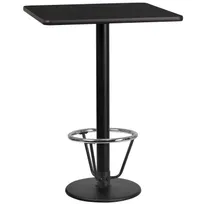 product of Flash Furniture XU-BLKTB-2424-TR18B-3CFR-GG 24x24 Black Laminate Bar Height Table, MDF Top, Round Base