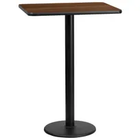 product of Flash Furniture XU-WALTB-2430-TR18B-GG 30x24 Walnut Bar Height Table, MDF Top, Round Base