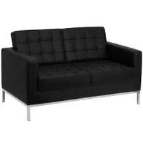 product of Flash Furniture ZB-LACEY-831-2-LS-BK-GG - Loveseat, 57" W x 31" D x 32" H, Black LeatherSoft, Steel Legs