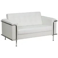 product of Flash Furniture ZB-LESLEY-8090-LS-WH-GG Loveseat, 59W x33D x32-1/4H, White, Fire-Retardant Foam, Assembly