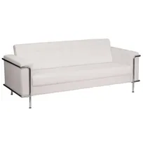 product of Flash Furniture ZB-LESLEY-8090-SOFA-WH-GG Hercules Lesley Series 81"W White LeatherSoft Sofa, Tufted, Stainless Steel Accent