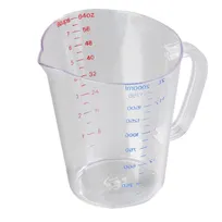 product of Carlisle 4314407 64oz Measuring Cup, Oval Clear Polycarbonate, C-Handle, Dishwasher, US/Metric, NSF