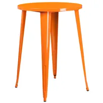 product of Flash Furniture CH-51090-40-OR-GG 30" Round Bar Height Table, Orange, Metal, Powder Coat Finish