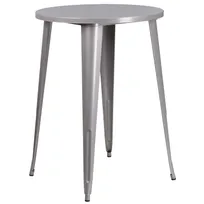 product of Flash Furniture CH-51090-40-SIL-GG 30" Round Bar Height Table, Silver, Metal, 41"H