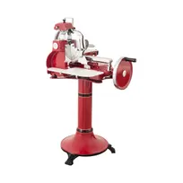 product of Omas VINTAGE Chain Flywheel Meat Slicer - 12" Chromium-Plated Blade, 1-16" Thickness, Aluminum Body, CE Certified