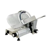 product of Omcan USA 13625 Meat Slicer – 11” Carbon Steel Blade, Belt-Driven Gravity Feed, Aluminum, .35 HP, 110V, NEMA 5-15P