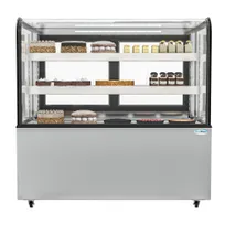 product of Koolmore BDC-13C Bakery Display, 47.6"W×27.3"D×48"H, 14 cu ft, Silver Steel, Glass, LED, Dual Doors