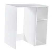 product of Flash Furniture NAN-17300-WH-GG Lotus Mini Fridge Bookshelf, 2 Shelves, White, Wood Construction