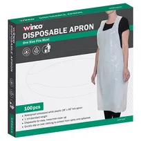 product of Winco BADP-2846 Disposable Bib Apron, 46" X 28”, Waterproof, Plastic - 100/Box