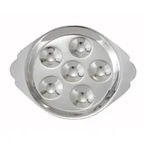 product of Winco SND-6 Snail Dish, 6-Hole, Stainless Steel