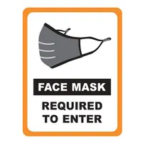 product of Winco WC-811 Window Cling, 8-1/2" x 11" Transparent Vinyl, Face Mask Required Sign - 2/Pack