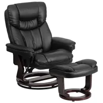 product of Flash Furniture BT-7821-BK-GG Contemporary Swivel Recliner, 33"W x 34"-44.5"D x 41.25"H, Upholstered, Black LeatherSoft