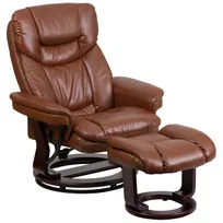 product of Flash Furniture BT-7821-VIN-GG Contemporary Swivel Recliner, 33"W x 34-44.5"D x 41.25"H, LeatherSoft, Brown Vintage