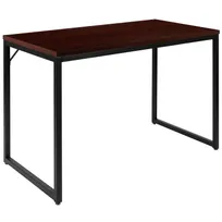 product of Flash Furniture GC-GF156-12-MHG-GG Tiverton Computer Desk, 47"W, Mahogany Finish, Black Metal Frame