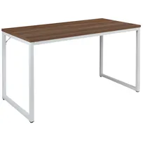 product of Flash Furniture GC-GF156-12-WAL-WH-GG Rectangular Computer Desk, 47"W, Walnut Laminated Top, White Metal Frame, 29"H