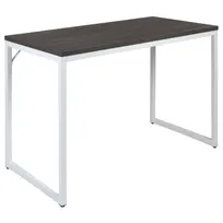 product of Flash Furniture GC-GF156W-12-GRY-GG Rectangular Computer Desk, 47"W, Rustic Gray Laminated Top, White Metal Frame, 29"H
