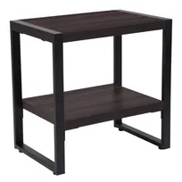 product of Flash Furniture NAN-JH-1733-GG Thompson Collection End Table, 23.5W x 15.75D x 24H, Charcoal Wood Grain Laminate Top, Black Metal Frame