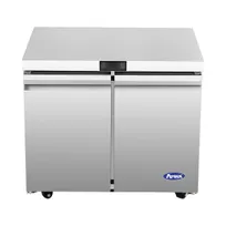 product of Atosa USA AUR36SD 36" Two Solid Door Undercounter Refrigerator, Stainless Steel, 8.6 cu. ft